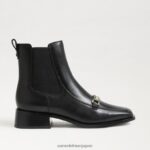 jp Sam Edelman 女性 トーランス チェルシービット アンクルブーツ 黒い革 4NFV0P847 履物 - Image 2