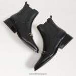 jp Sam Edelman 女性 トーランス チェルシービット アンクルブーツ 黒い革 4NFV0P847 履物 - Image 7