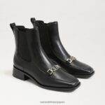 jp Sam Edelman 女性 トーランス チェルシービット アンクルブーツ 黒い革 4NFV0P847 履物