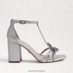 jp Sam Edelman 女性 ドニーブロックヒールサンダル ソフトシルバー 4NFV0P692 履物 - Image 2