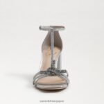 jp Sam Edelman 女性 ドニーブロックヒールサンダル ソフトシルバー 4NFV0P692 履物 - Image 3