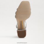 jp Sam Edelman 女性 ドニーブロックヒールサンダル ソフトシルバー 4NFV0P692 履物 - Image 6