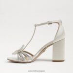 jp Sam Edelman 女性 ドニーブロックヒールサンダル パールアイボリーサテン 4NFV0P690 履物 - Image 4