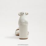 jp Sam Edelman 女性 ドニーブロックヒールサンダル パールアイボリーサテン 4NFV0P690 履物 - Image 5