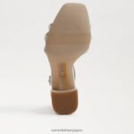 jp Sam Edelman 女性 ドニーブロックヒールサンダル パールアイボリーサテン 4NFV0P690 履物 - Image 6