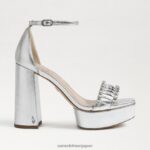 jp Sam Edelman 女性 ニネットプラットフォームヒール ソフトシルバー 4NFV0P760 履物 - Image 2
