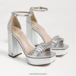 jp Sam Edelman 女性 ニネットプラットフォームヒール ソフトシルバー 4NFV0P760 履物