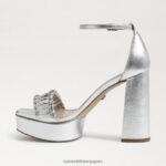jp Sam Edelman 女性 ニネットプラットフォームヒール ソフトシルバー 4NFV0P760 履物 - Image 4