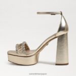 jp Sam Edelman 女性 ニネットプラットフォームヒール 金箔 4NFV0P759 履物 - Image 4