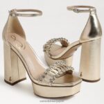 jp Sam Edelman 女性 ニネットプラットフォームヒール 金箔 4NFV0P759 履物 - Image 7