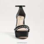 jp Sam Edelman 女性 ニネットプラットフォームヒール 黒のサテン 4NFV0P758 履物 - Image 3
