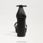 jp Sam Edelman 女性 ニネットプラットフォームヒール 黒のサテン 4NFV0P758 履物 - Image 5