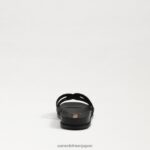 jp Sam Edelman 女性 ネッティスライドサンダル 黒い革 4NFV0P274 履物 - Image 5