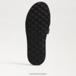 jp Sam Edelman 女性 ネッティスライドサンダル 黒い革 4NFV0P274 履物 - Image 6