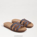 jp Sam Edelman 女性 ネッティマルチスライドサンダル ウォッシュドインディゴ 4NFV0P425 履物