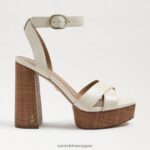 jp Sam Edelman 女性 ノリータ プラットフォームサンダル モダンなアイボリーレザー 4NFV0P722 履物 - Image 2