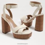 jp Sam Edelman 女性 ノリータ プラットフォームサンダル モダンなアイボリーレザー 4NFV0P722 履物 - Image 7