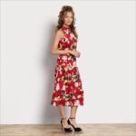 jp Sam Edelman 女性 ハイネックマキシドレス レッドマルチ 4NFV0P1093 衣服 - Image 2