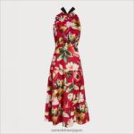 jp Sam Edelman 女性 ハイネックマキシドレス レッドマルチ 4NFV0P1093 衣服 - Image 4