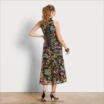jp Sam Edelman 女性 ハイネック刺繍入りマキシドレス ブラックマルチ 4NFV0P1069 衣服 - Image 4