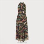 jp Sam Edelman 女性 ハイネック刺繍入りマキシドレス ブラックマルチ 4NFV0P1069 衣服 - Image 5