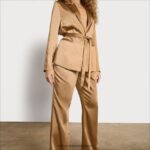 jp Sam Edelman 女性 ハイライズコーディワイドレッグパンツ シャンパンサテン 4NFV0P1232 衣服 - Image 3