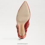 jp Sam Edelman 女性 ハイランドミュールポンプ キャニオンオレンジベルベット 4NFV0P527 履物 - Image 6