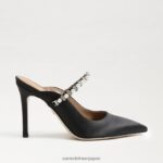 jp Sam Edelman 女性 ハイランドミュールポンプ 黒のサテン 4NFV0P525 履物 - Image 2