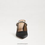 jp Sam Edelman 女性 ハイランドミュールポンプ 黒のサテン 4NFV0P525 履物 - Image 3