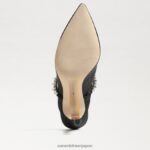 jp Sam Edelman 女性 ハイランドミュールポンプ 黒のサテン 4NFV0P525 履物 - Image 6