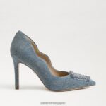 jp Sam Edelman 女性 ハリエット ビーズ ポインテッドトゥヒール 洗いざらしのニューブルー 4NFV0P583 履物 - Image 2