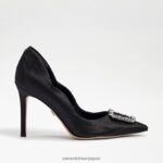 jp Sam Edelman 女性 ハリエット ポインテッドトゥ ヒール 黒絹 4NFV0P592 履物 - Image 2