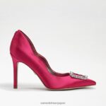 jp Sam Edelman 女性 ハリエット ポインテッドトゥ ヒール フューシャサテン 4NFV0P594 履物 - Image 2