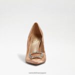 jp Sam Edelman 女性 ハリエット ポインテッドトゥ ヒール ローザ ブラッシュ サテン 4NFV0P593 履物 - Image 3