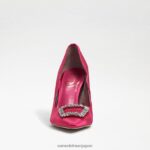 jp Sam Edelman 女性 ハリエット ポインテッドトゥ ヒール フューシャサテン 4NFV0P594 履物 - Image 3