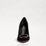 jp Sam Edelman 女性 ハリエット ポインテッドトゥ ヒール 黒いスエード 4NFV0P595 履物 - Image 3