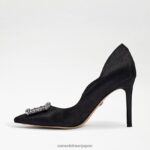 jp Sam Edelman 女性 ハリエット ポインテッドトゥ ヒール 黒絹 4NFV0P592 履物 - Image 4