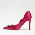 jp Sam Edelman 女性 ハリエット ポインテッドトゥ ヒール フューシャサテン 4NFV0P594 履物 - Image 4