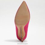 jp Sam Edelman 女性 ハリエット ポインテッドトゥ ヒール フューシャサテン 4NFV0P594 履物 - Image 6