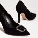 jp Sam Edelman 女性 ハリエット ポインテッドトゥ ヒール 黒いスエード 4NFV0P595 履物 - Image 6