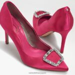 jp Sam Edelman 女性 ハリエット ポインテッドトゥ ヒール フューシャサテン 4NFV0P594 履物 - Image 7