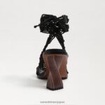 jp Sam Edelman 女性 ハーレーアンクルラップヒール 黒 4NFV0P860 履物 - Image 4
