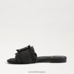 jp Sam Edelman 女性 バンビ スライドサンダル ブラックラフィア 4NFV0P68 履物 - Image 4