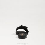 jp Sam Edelman 女性 バンビ スライドサンダル ブラックラフィア 4NFV0P68 履物 - Image 5