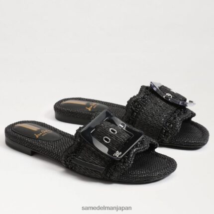 jp Sam Edelman 女性 バンビ スライドサンダル ブラックラフィア 4NFV0P68 履物