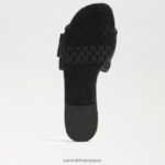 jp Sam Edelman 女性 バンビ スライドサンダル ブラックラフィア 4NFV0P68 履物 - Image 6