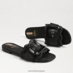 jp Sam Edelman 女性 バンビ スライドサンダル ブラックラフィア 4NFV0P68 履物 - Image 7