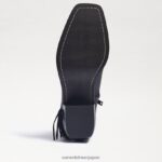 jp Sam Edelman 女性 バーニー フリンジ ブーティ 黒い革 4NFV0P731 履物 - Image 5
