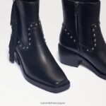 jp Sam Edelman 女性 バーニー フリンジ ブーティ 黒い革 4NFV0P731 履物 - Image 6