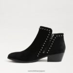jp Sam Edelman 女性 パオラ アンクルブーティ 黒いスエード 4NFV0P792 履物 - Image 4